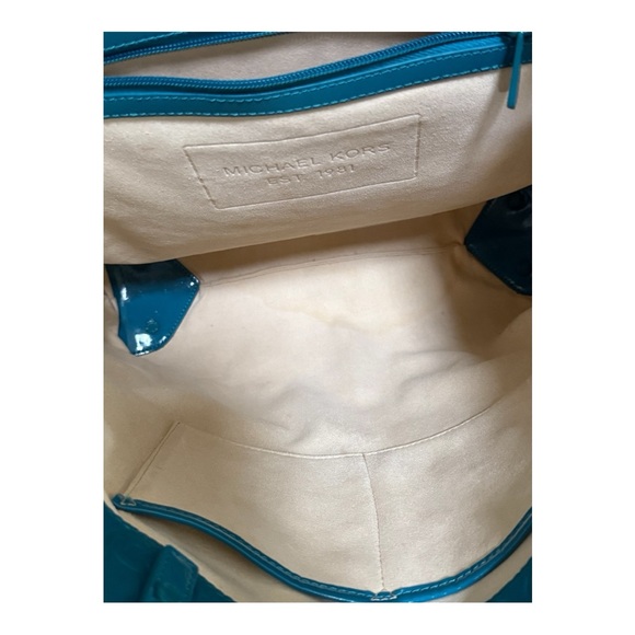 Michael Kors Neoprene Leather Trim Teal Tote Bag! - Picture 8 of 10